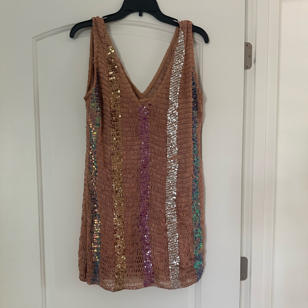NBD Sequin Crochet dress with Liner